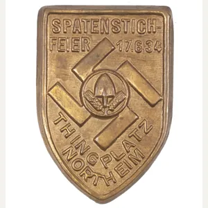 Reichsarbeitsdienst (RAD) Spatenstichfeier 17.6.34 Thingsplatz Northeim abzeichen