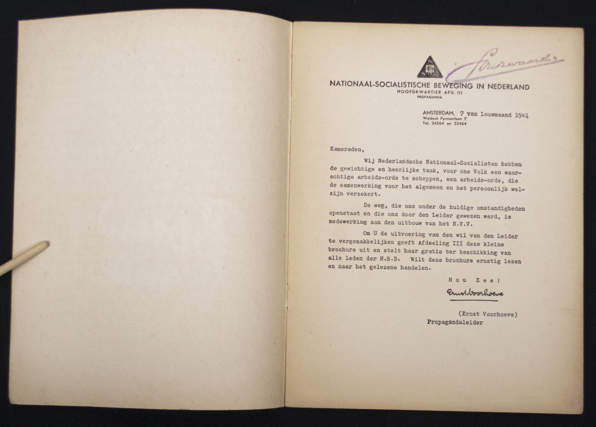 (Brochure / NSB) Jan van Haren – Bouw mee! (1941) — image 2