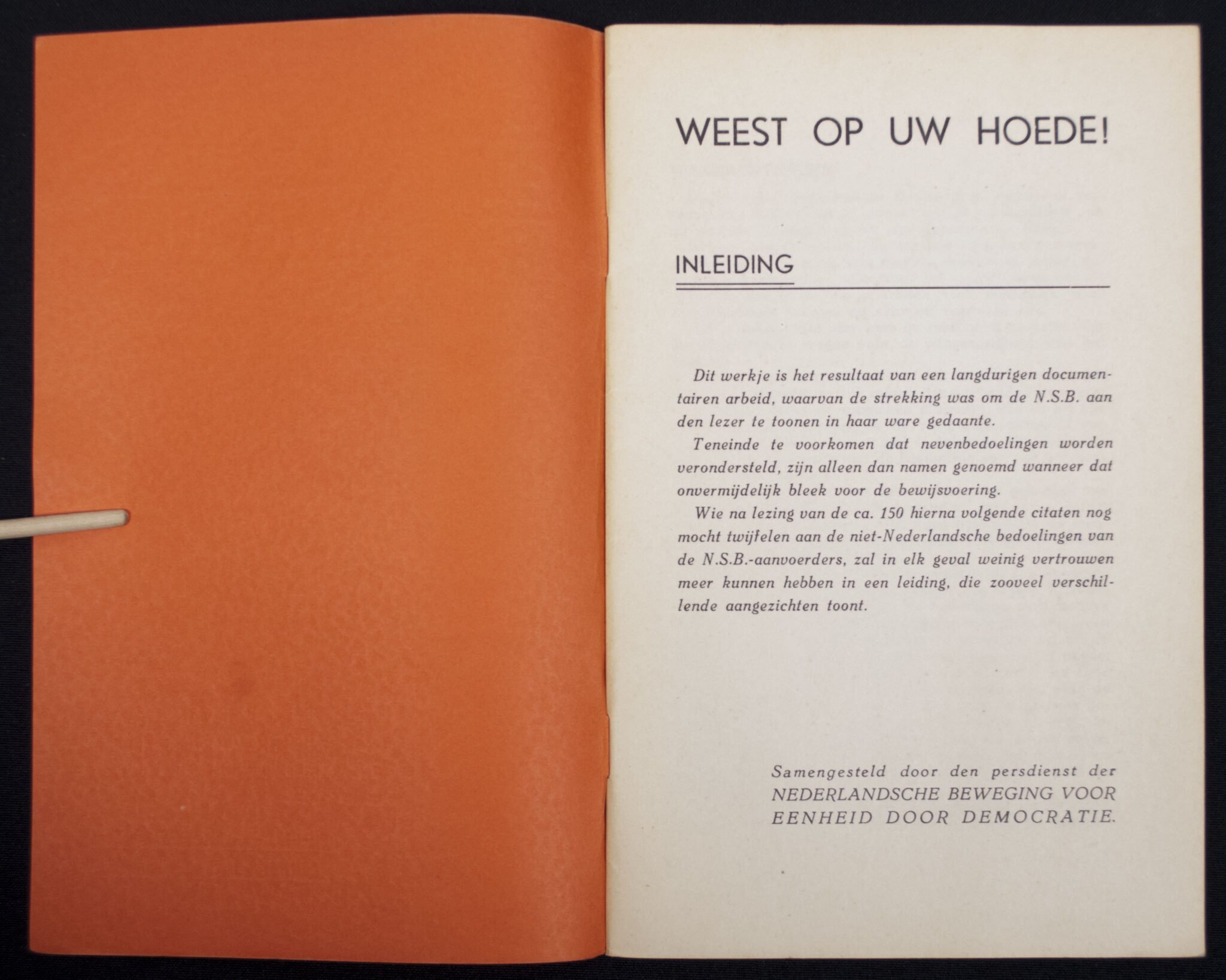 (Brochure) Nederlandsche Beweging voor Eenheid door Democratie – E.d.D.-Serie No.4. Weest op uw Hoede! — image 2