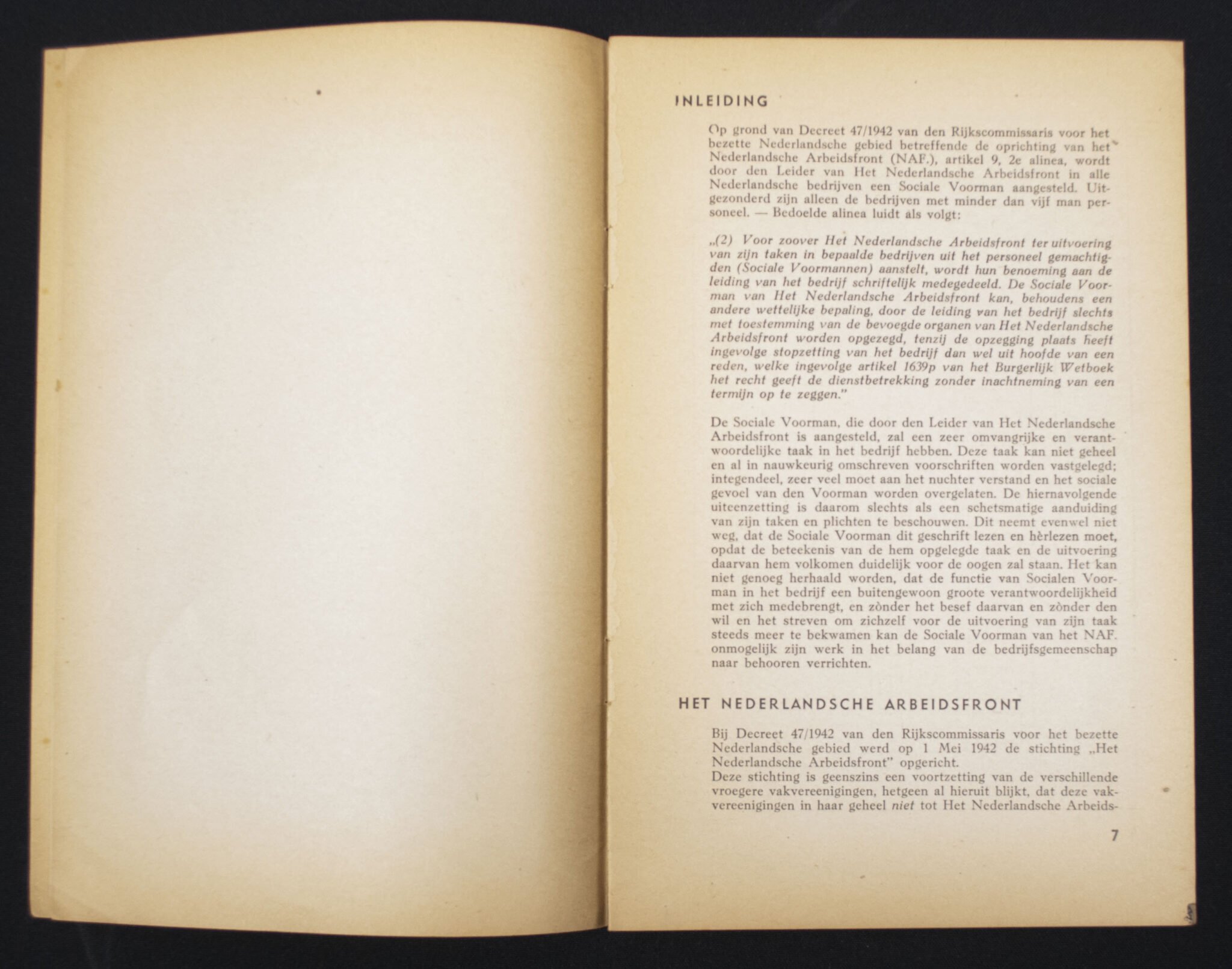 (Brochure) nederlandsche Arbeitsfront (NAF) De Taak van den Socialen Voorman van het N.A.F. en zijn medewerkers (1942) — image 4