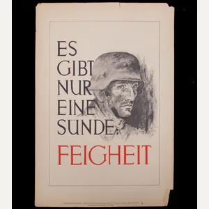 WWII German NSDAP Wochenspruch Es Gibt nur eine Sünde FEIGHEIT …