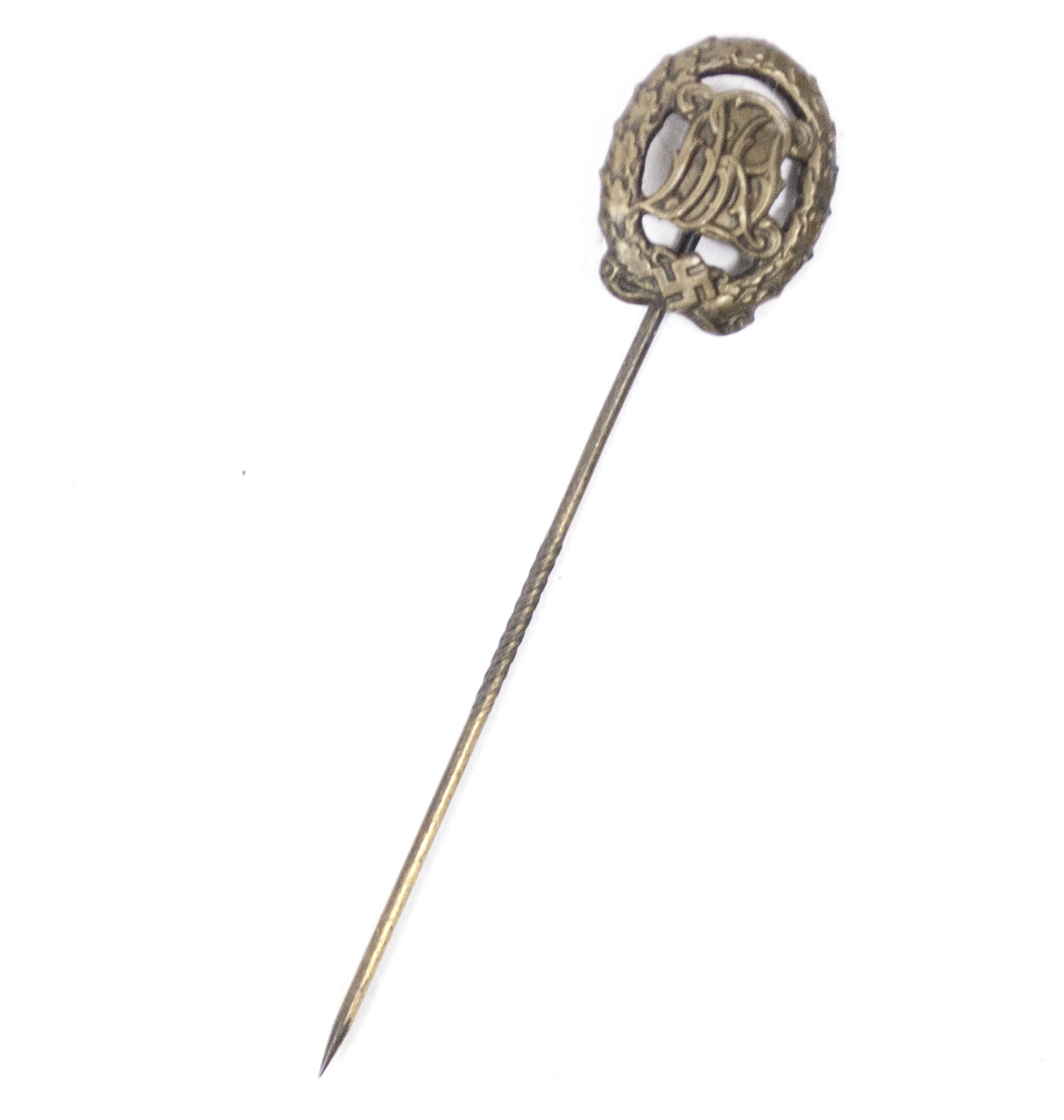 Deutsches Reichssportabzeichen (DRL) bronze minaiture stickpin (Maker Wernstein Jena) — image 3
