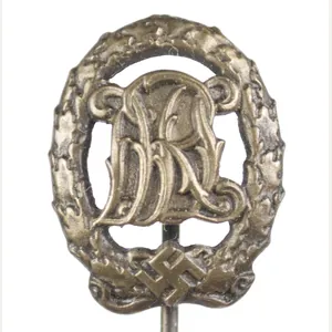 Deutsches Reichssportabzeichen (DRL) bronze minaiture stickpin (Maker Wernstein Jena)