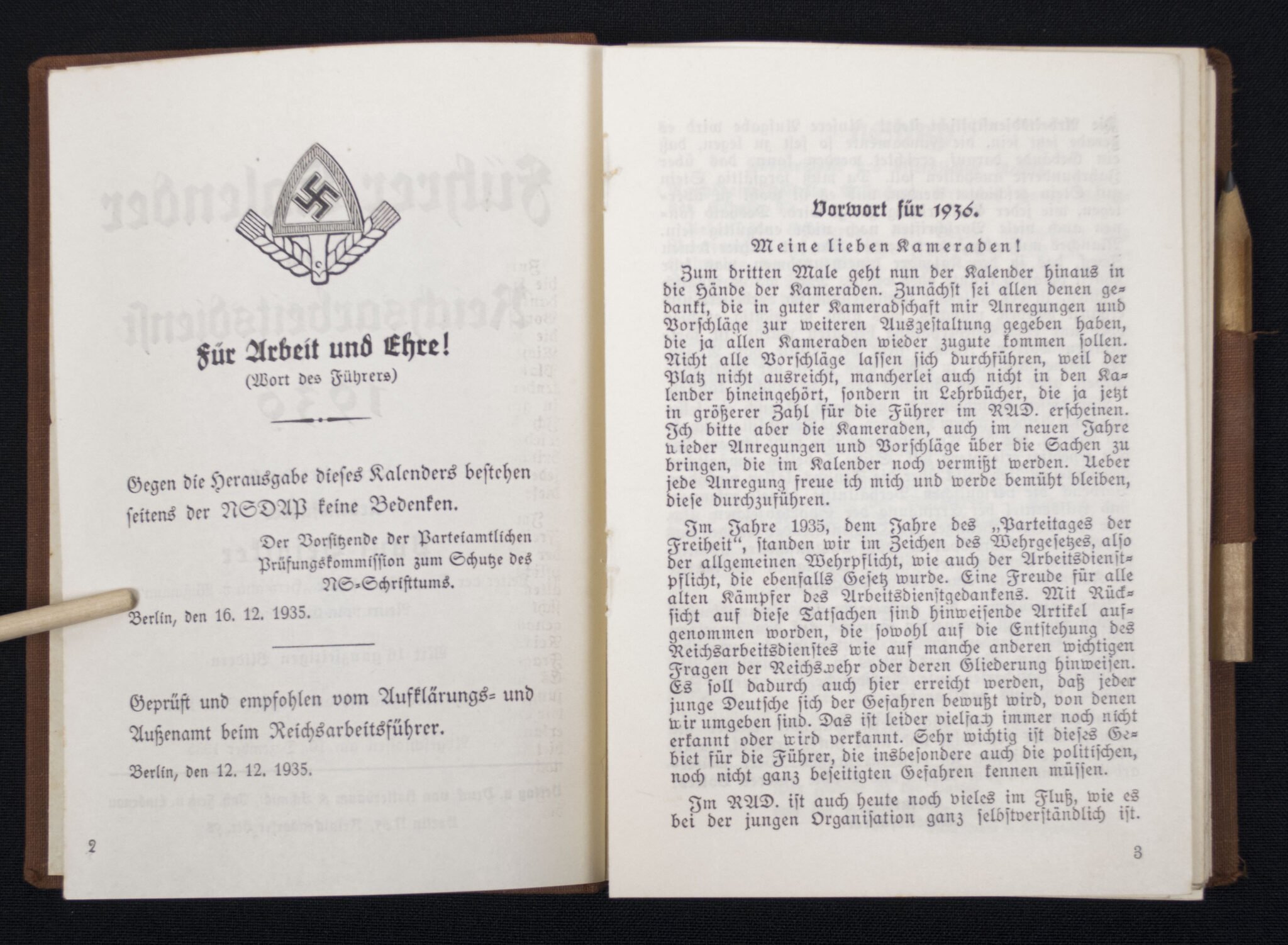 (Book) Führer Kalender für den Reichsarbeitsdienst 1936 – RARE! — image 6