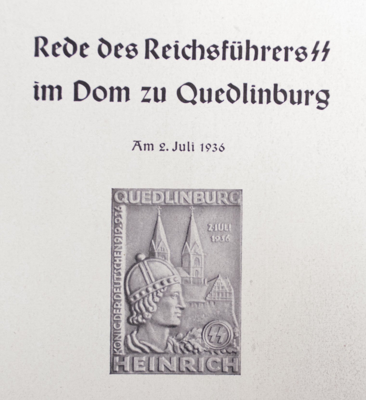 (SS Brochure) Rede des Reichsführers-SS im Dom zu Quedlinburg am 2. Juli 1936 – Rare! — image 5