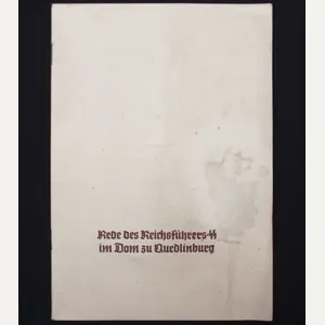 (SS Brochure) Rede des Reichsführers-SS im Dom zu Quedlinburg am …