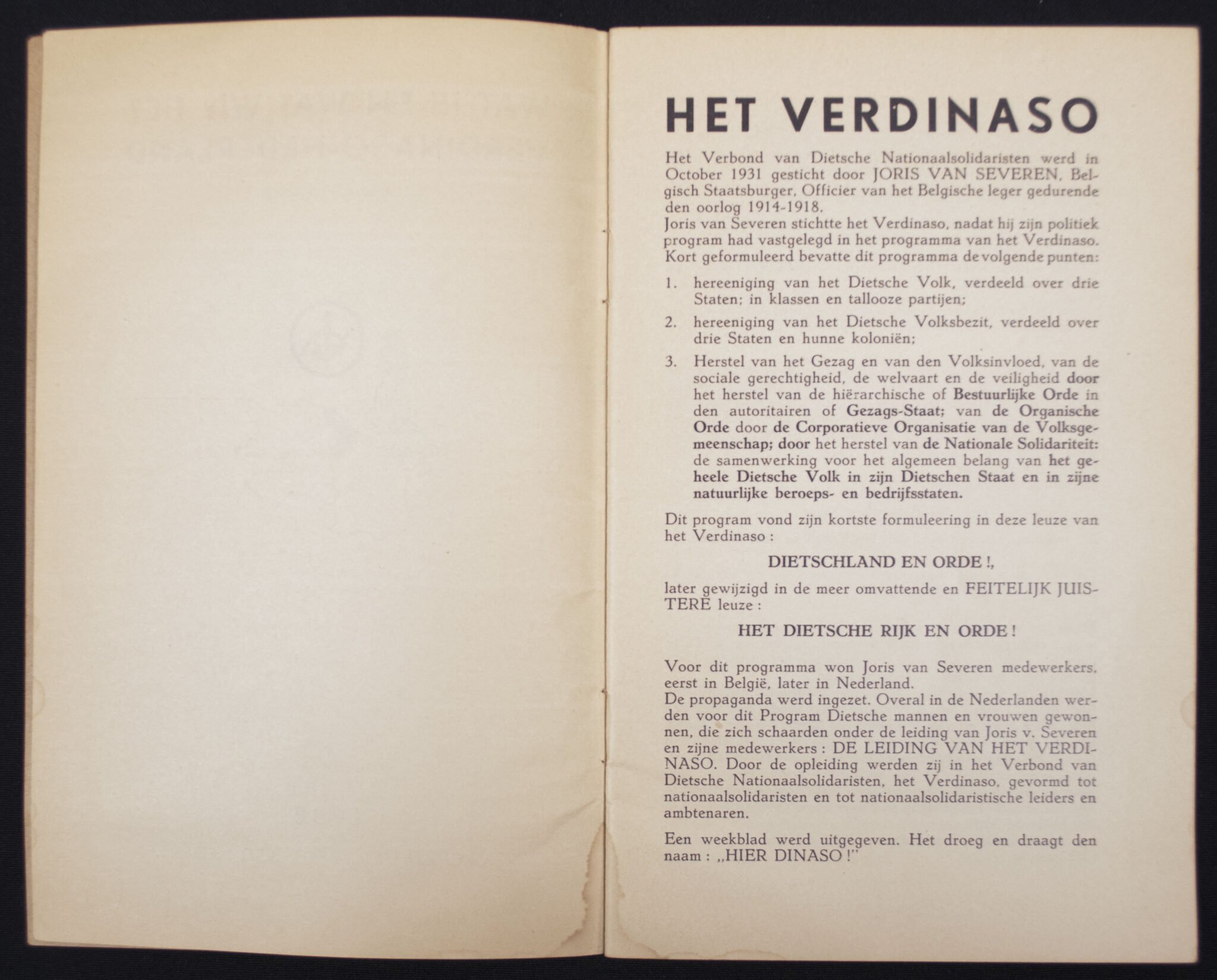 (Brochure) Ernst Voorhoeve – Wat is en wat wil het Verdinaso-Nederland — image 3
