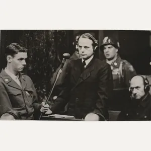 (Pressphoto) Nuremberg Trials – Otto Ohlendorf – Nazi police trial: …