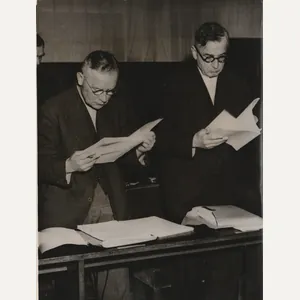 (Pressphoto) Nuremberg Trials – Farben Industrie Chiefs recieve indictments