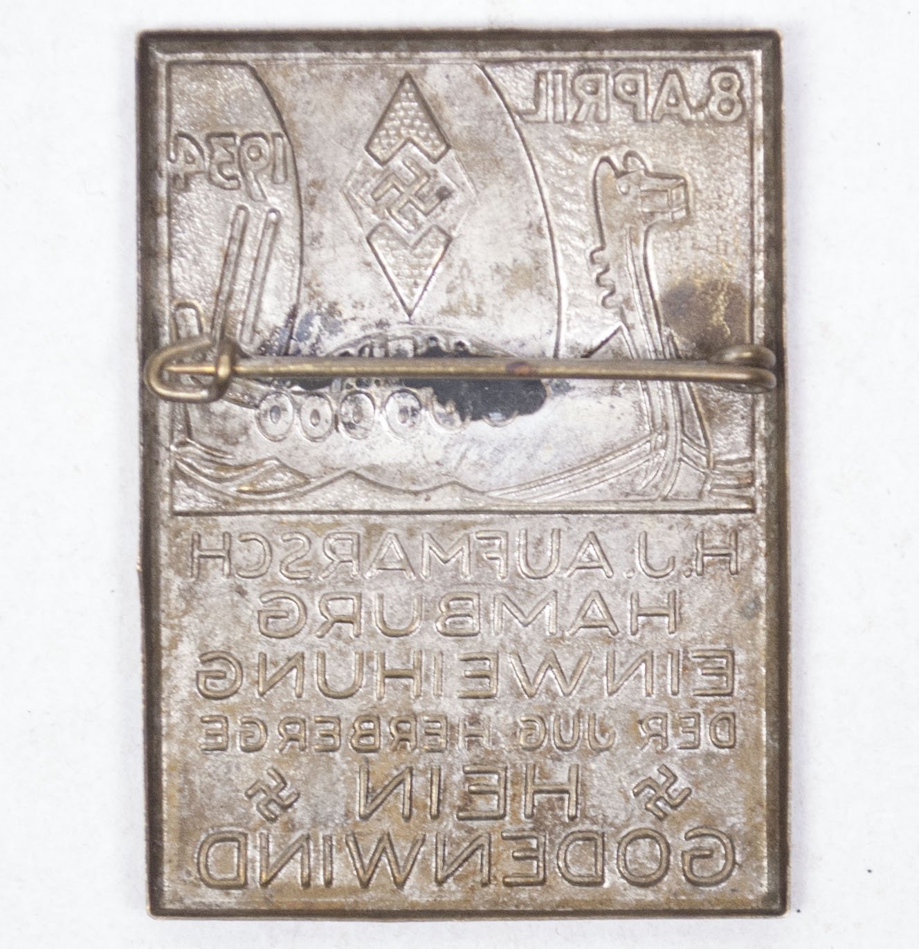 Hitlerjugend (HJ) H.J. Aufmarsch Hamburg Einweihung der Jug. Herberge Hein Godewind abzeichen — image 2