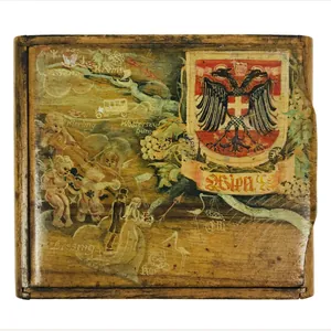 WW2 Personalised handpainted and carved wooden cigarette case (1944)
