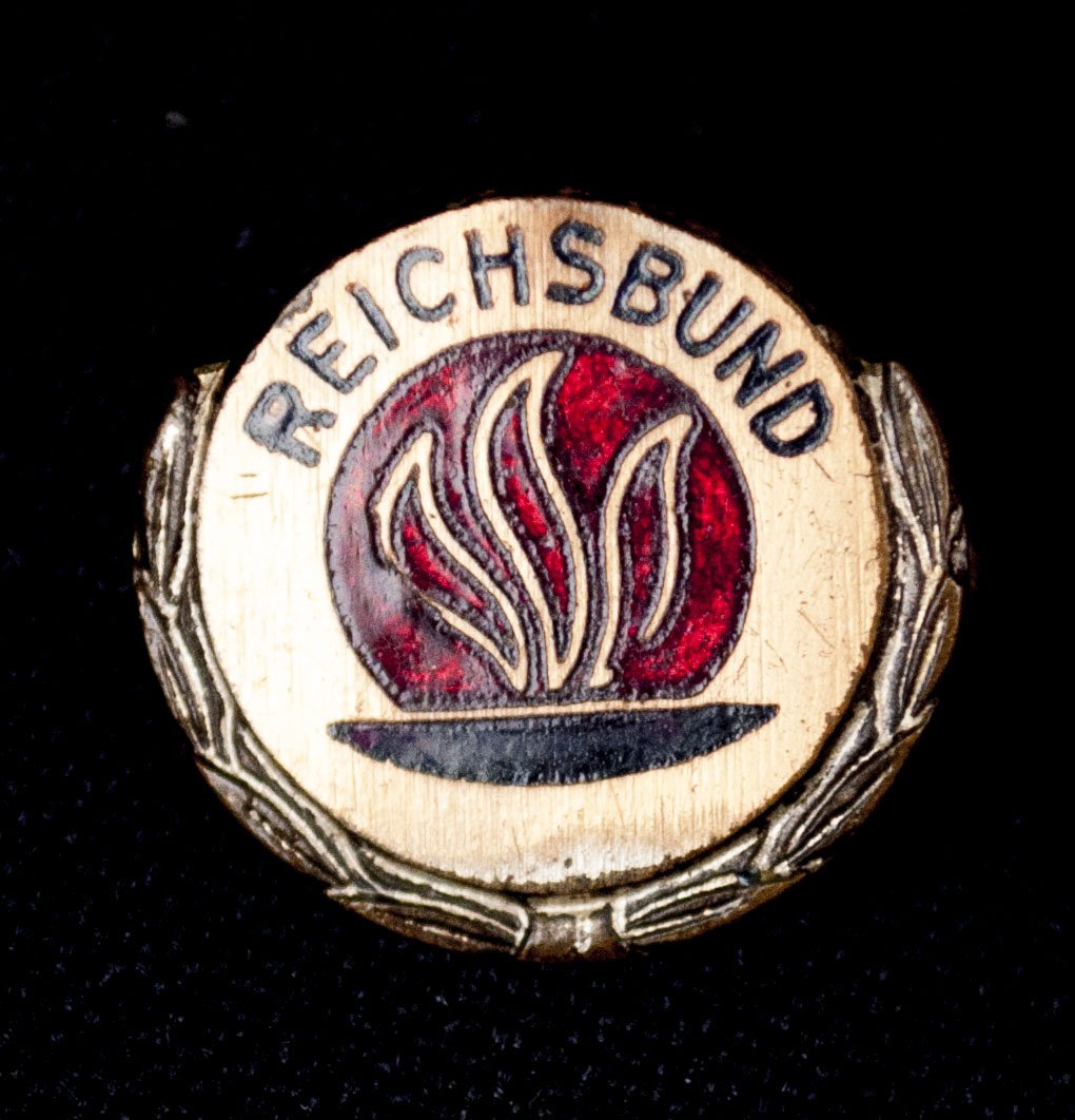 Reichsbund der Kriegsbeschädigten und Kriegsteilnehmer badge + photo in wear — image 2