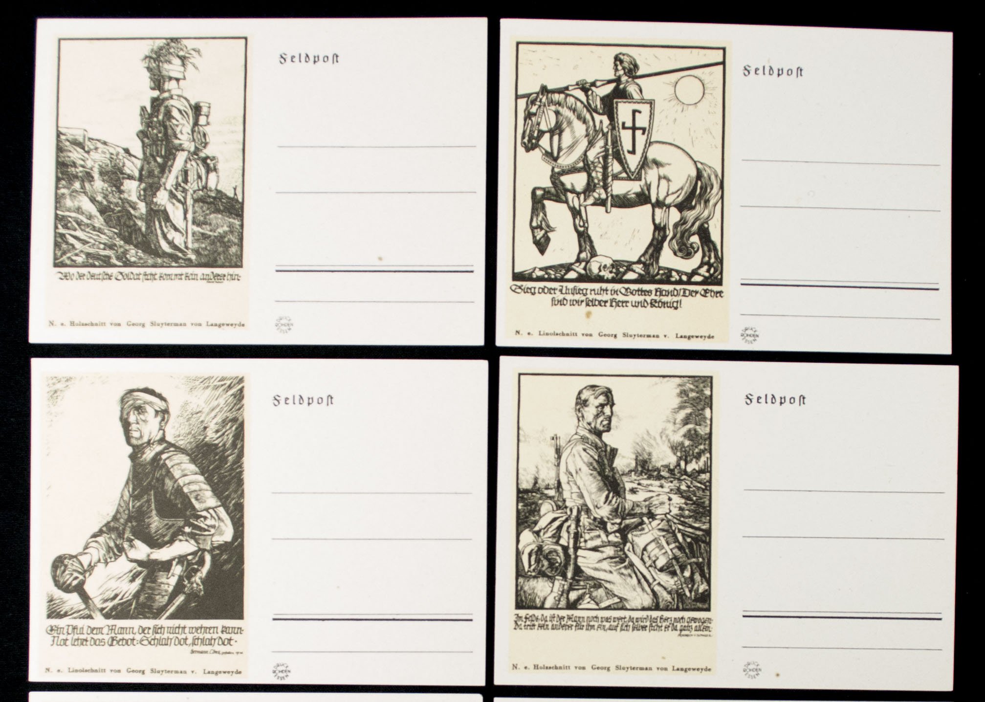 Postcards: Deutsches Heldenleben 10 Feldpost postkarten from Georg Sluyterman von Langeweyde — image 6