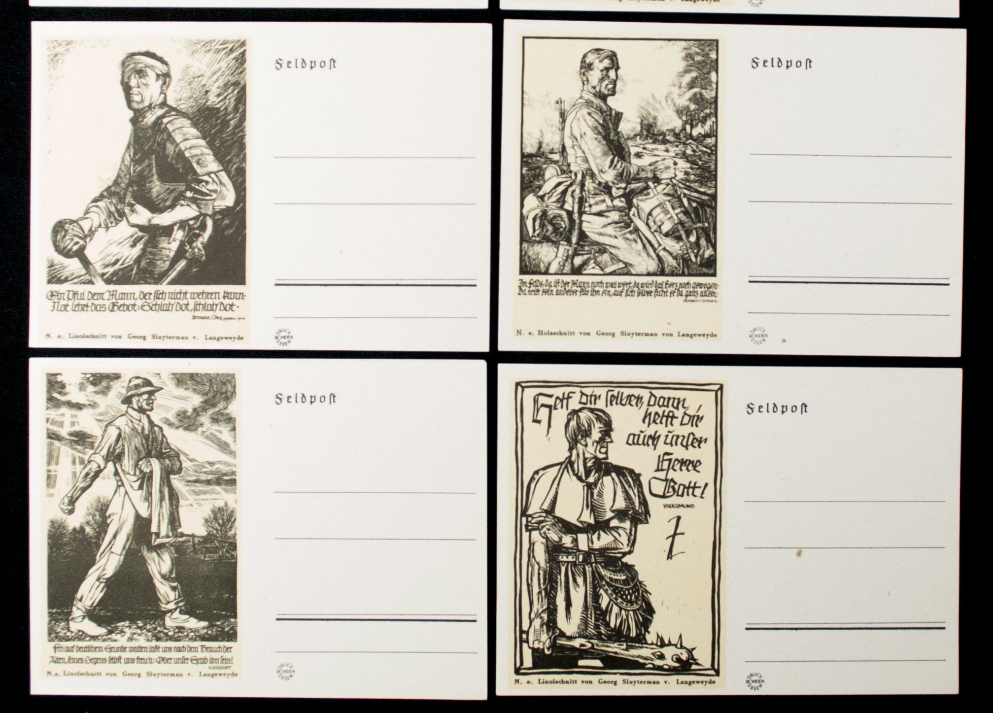 Postcards: Deutsches Heldenleben 10 Feldpost postkarten from Georg Sluyterman von Langeweyde — image 7