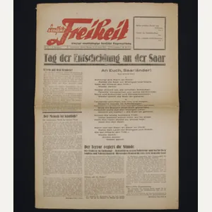 (Newspaper) Deutsche Freiheit – Tag der Entscheidung an der Saar …