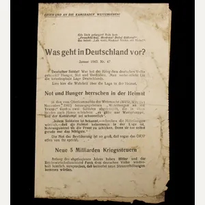 (Pamphlet) Russian Anti-German propaganda 'Was geht in Deutschland vor?' (1942)