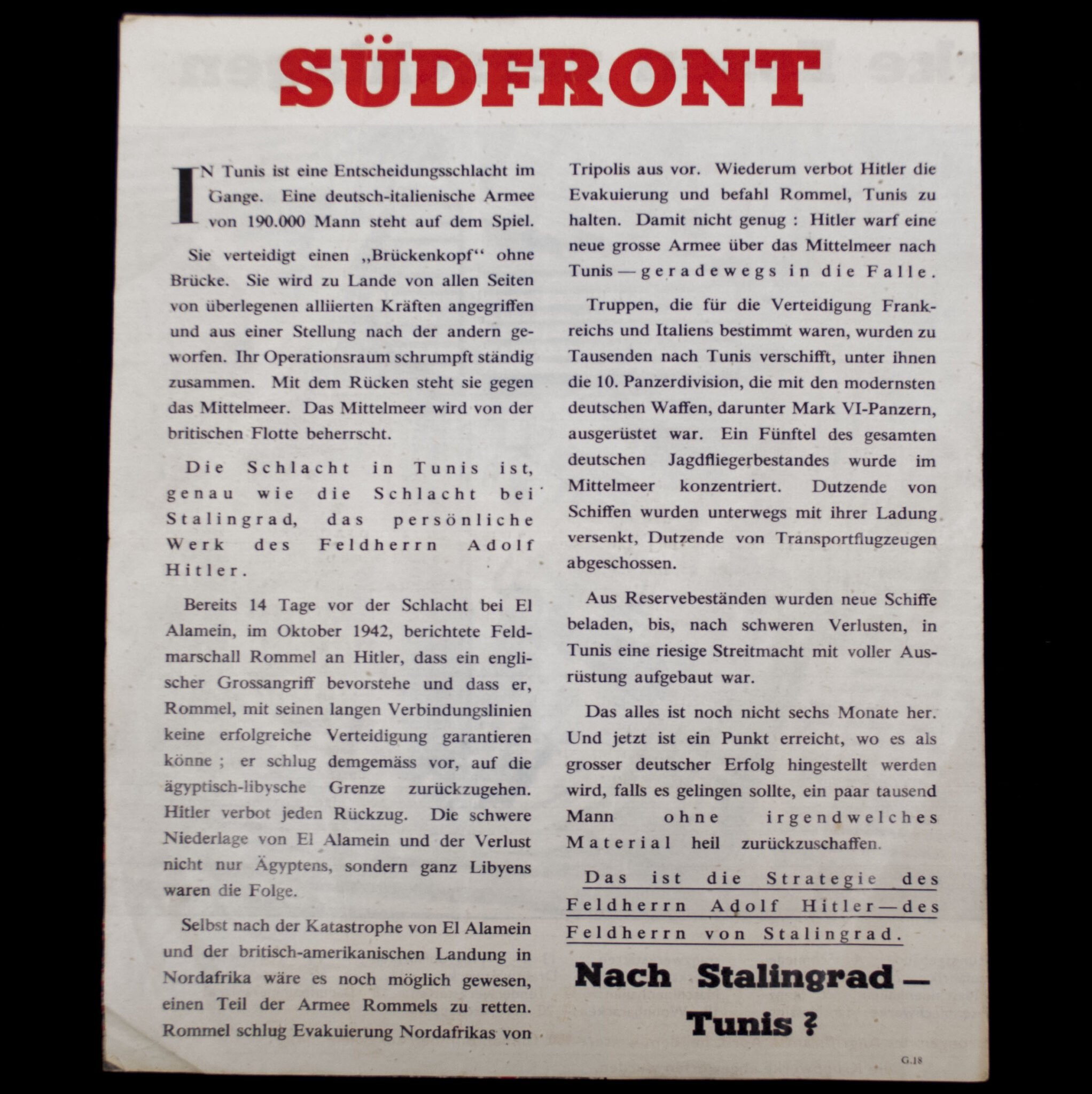 (Pamphlet) Schlag auf Schlag. Ostfront: Vernichtung der 6. Armee bei Stalingrad – Wolgograd (1943) — image 2