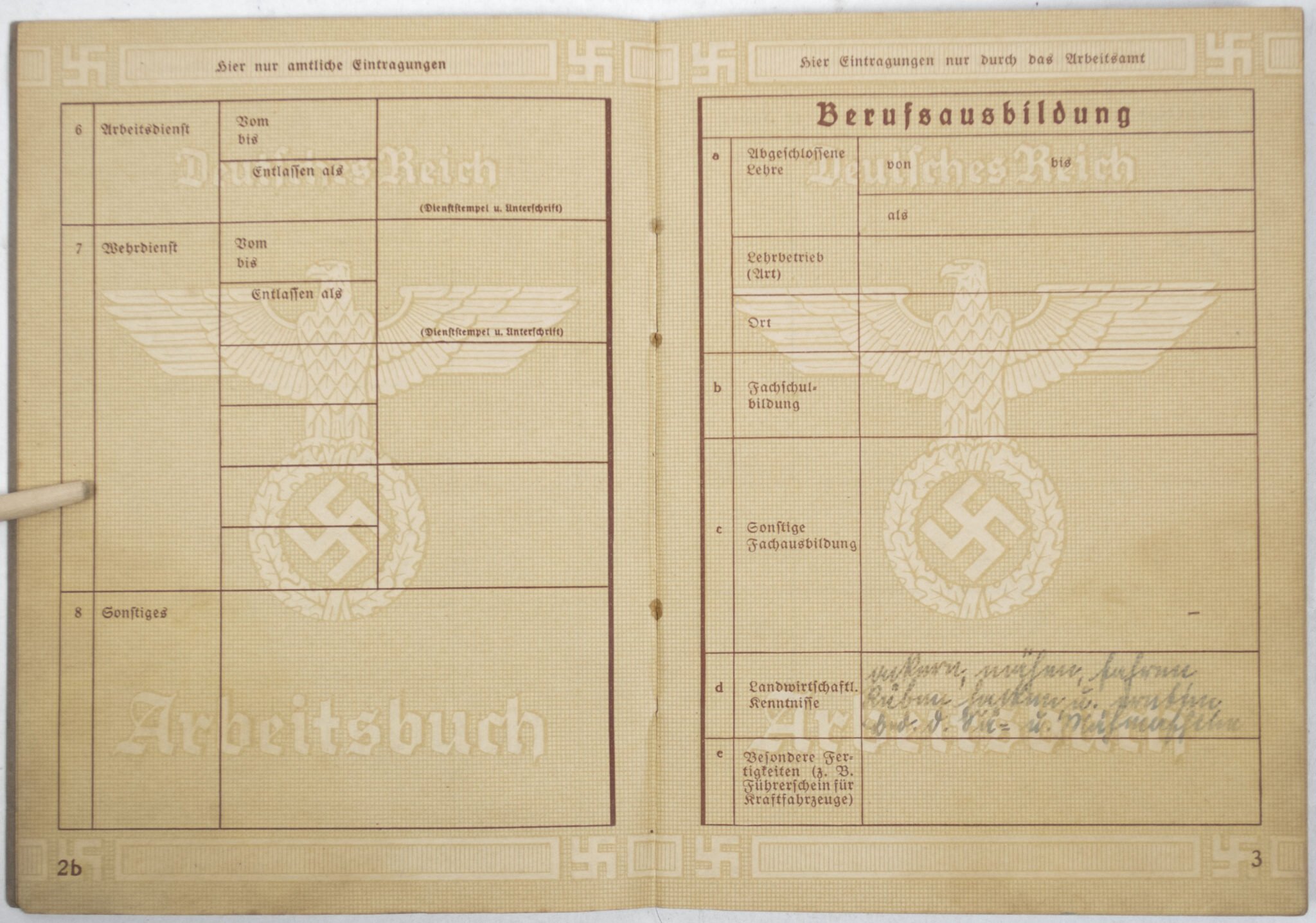 Arbeitsbuch second type Arbeitsamt Donauwörth (1939) — image 4