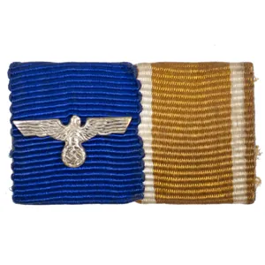German WWII Ribbonbar with Heer Dienstauszeichnung 4 Jahre + Westwall …