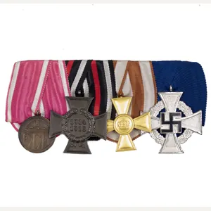 (Hessen) Medalbar with Kriegsehrenzeichen, Nichtkämpfer Ehrenkreuz, Dienstauszeichnung 25 Jahre, Treue …