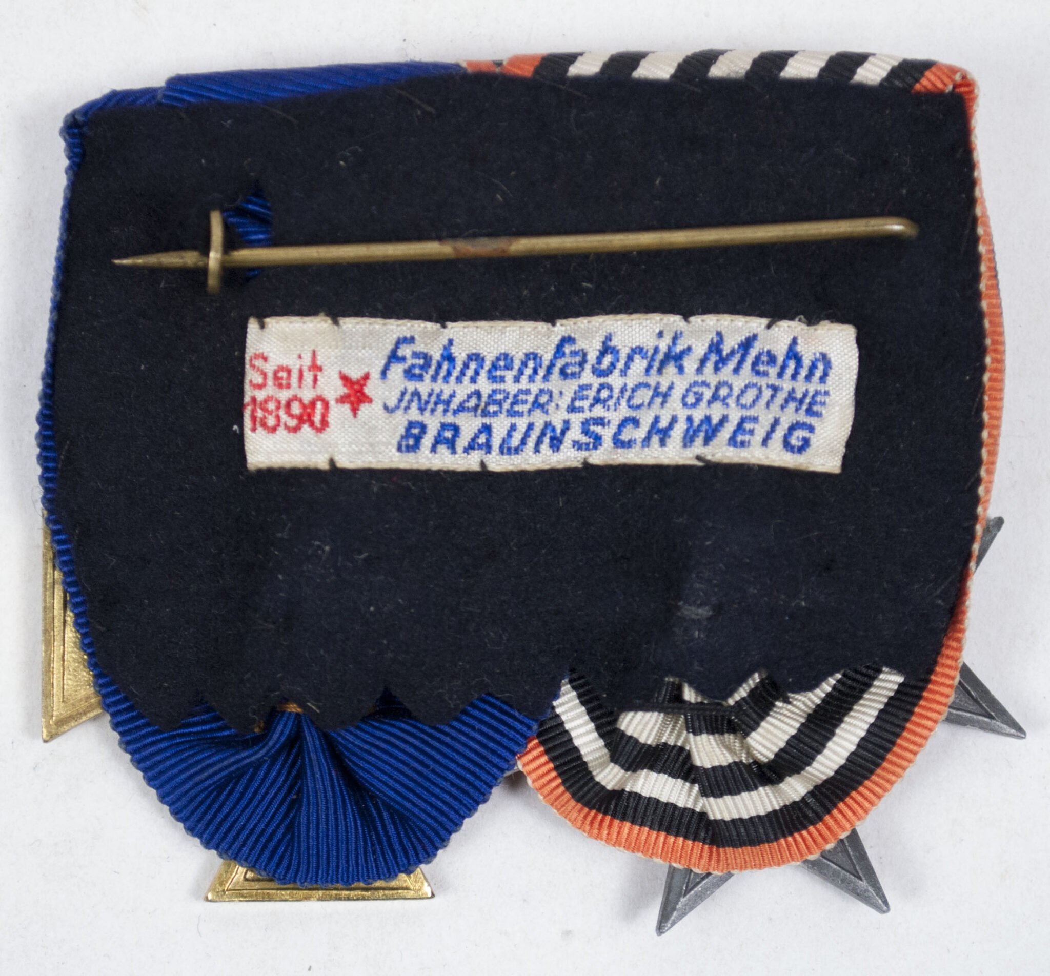 German WWII medalbar with Kriegshilfskreuz + Treue Dienst 40 Jahre (With makerslabel ny Fahnenfabrik Mehn) — image 2