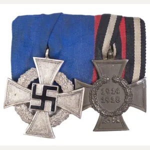 German WWII medalbar with Treue Dienst 25 Jahre + Nichtkämpfer …