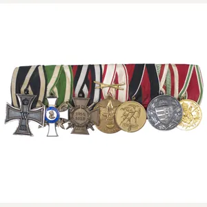 (Sachsen) Medalbar with WWI Ek2, Albrechtsorden Ritterkreuz 2e Klasse, FEK, …