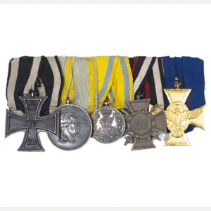 (Sachsen) WWII Medalbar with WWI Ek2, Sachsen silberne St. Heinrich …