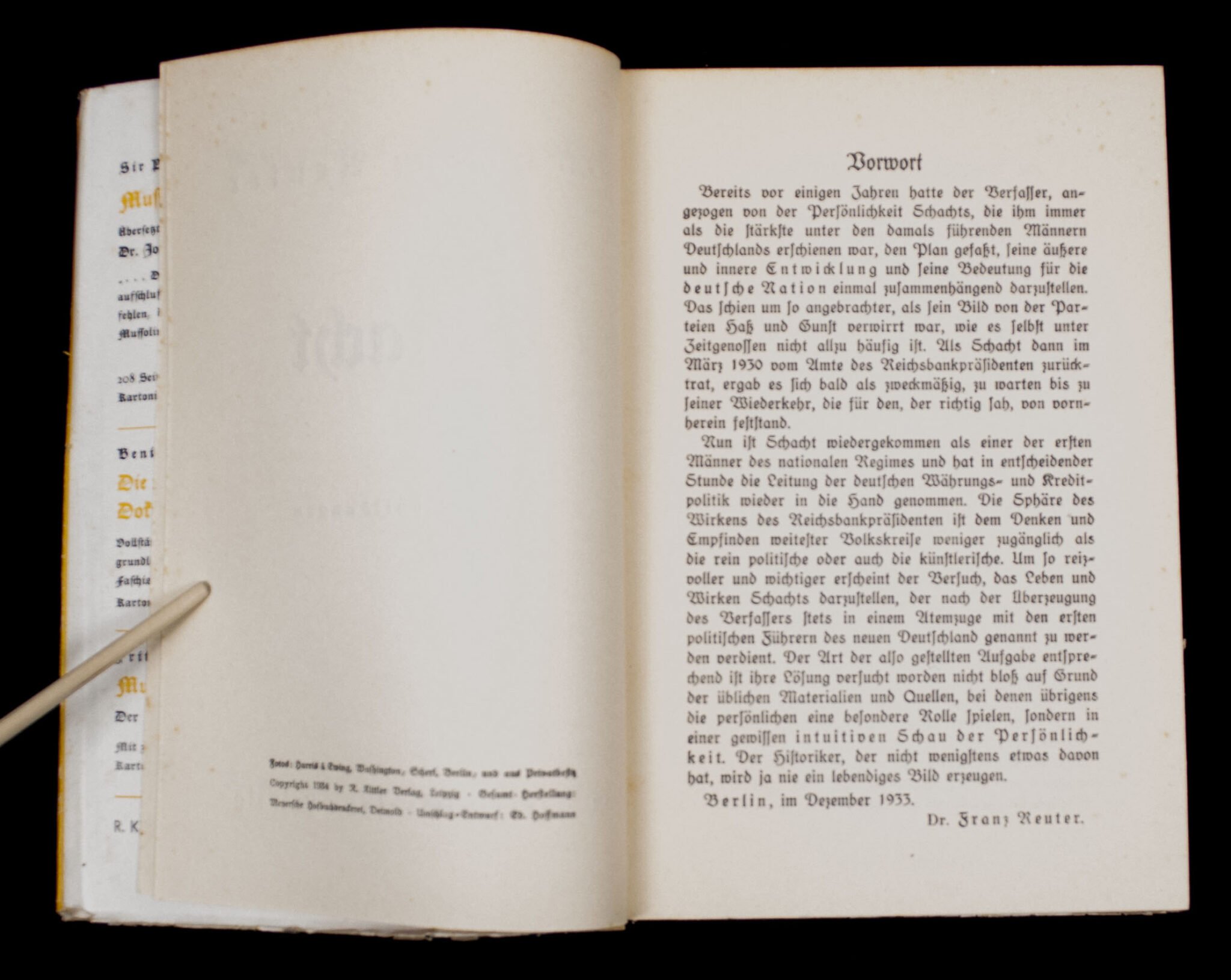 (Book) Dr. Franz Reuter – Männer und Mächte: Schacht (1934) — image 6