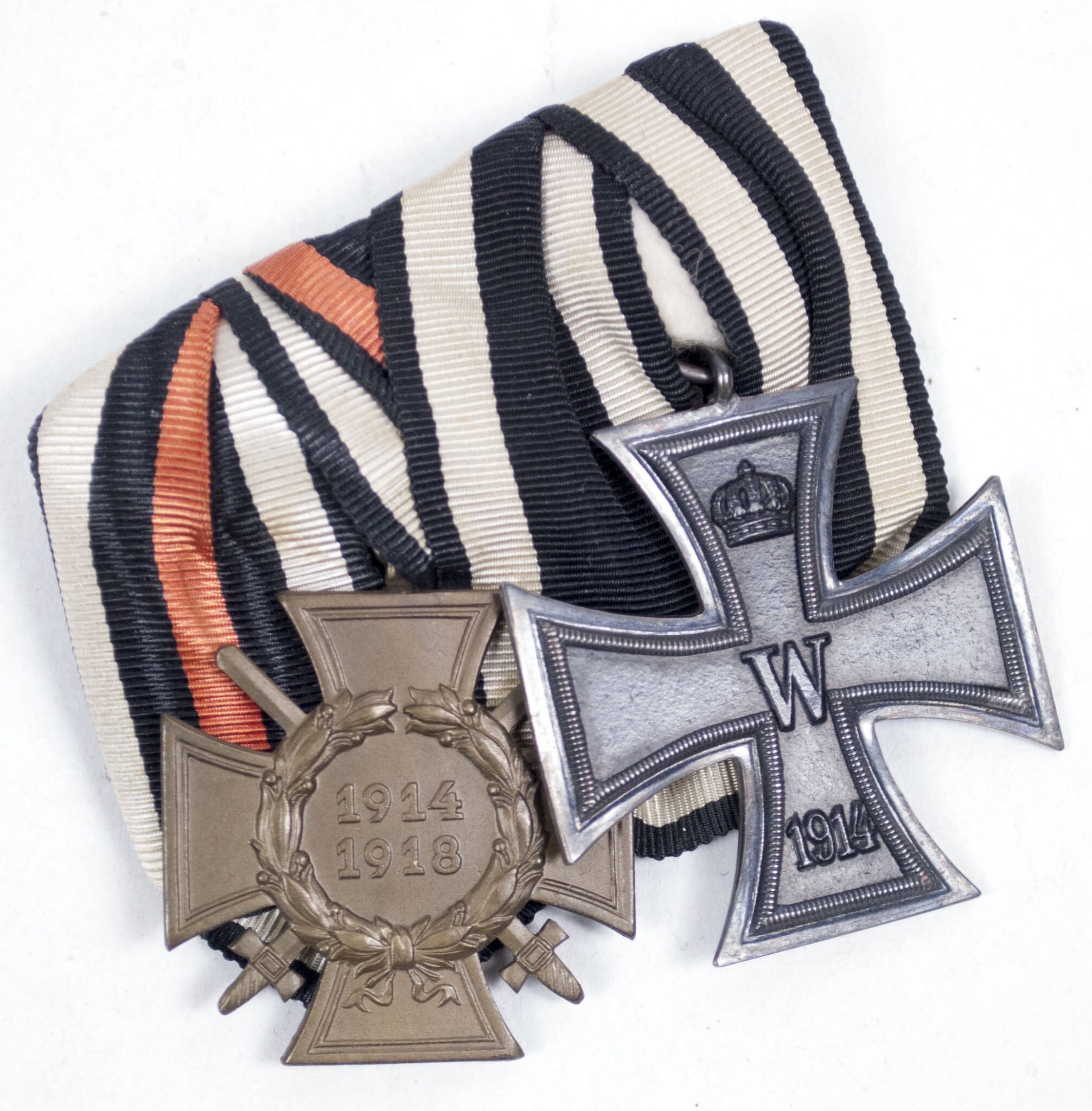 Double ribbonbar Frackspange with Iron Cross + Ehrenkreuz für Frontkämpfer — image 3