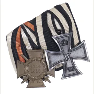 Double ribbonbar Frackspange with Iron Cross + Ehrenkreuz für Frontkämpfer