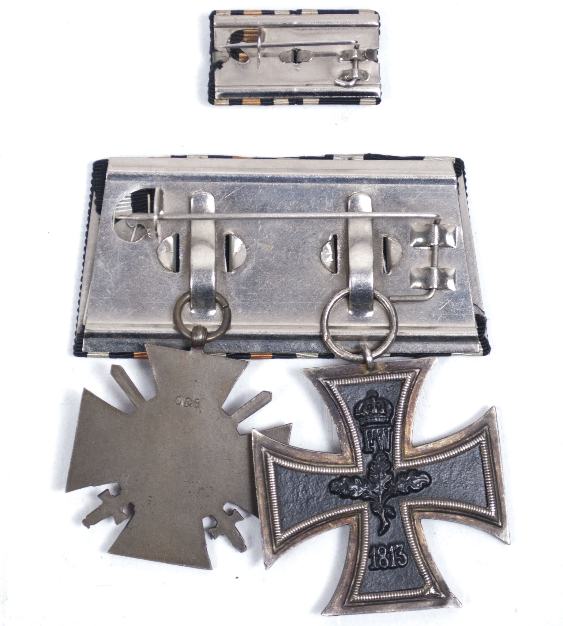 Double ribbonbar with Iron Cross + Ehrenkreuz für Frontkämpfer + ribbon — image 2