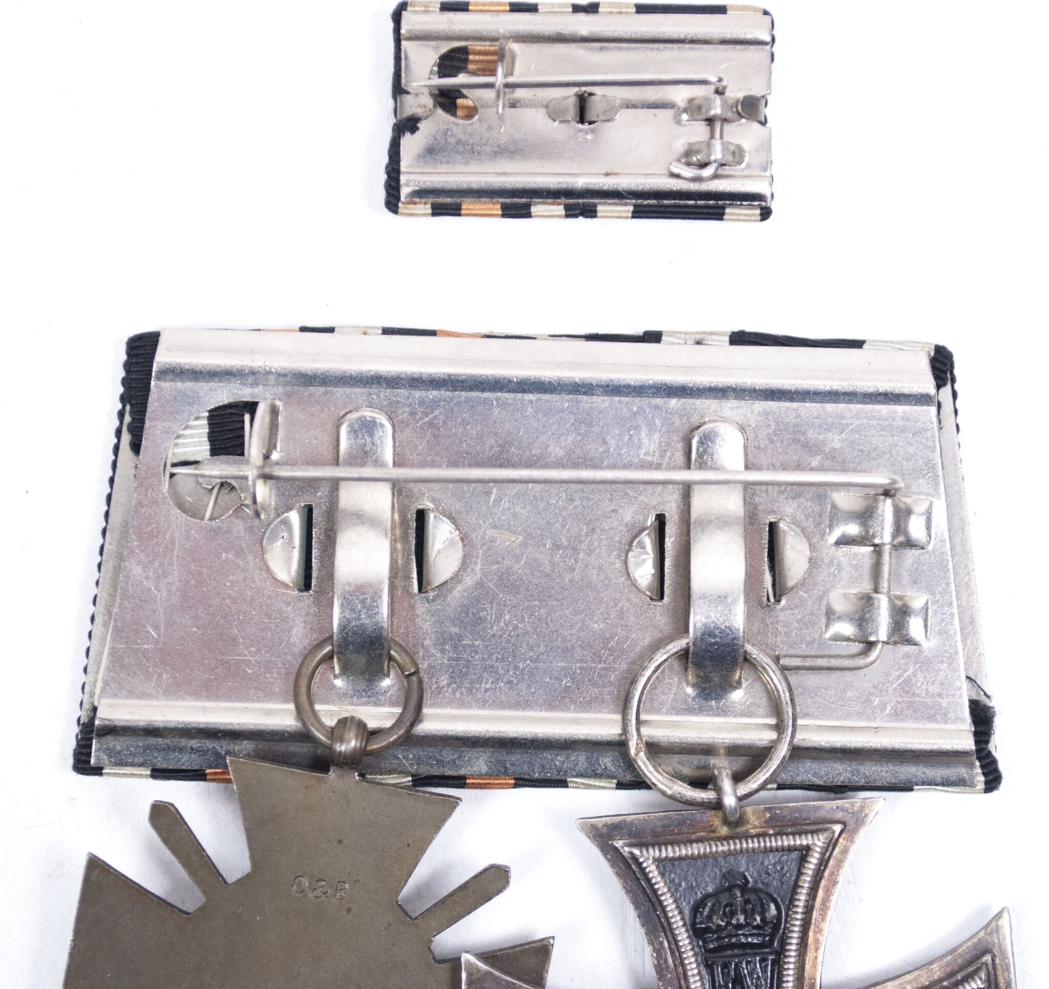 Double ribbonbar with Iron Cross + Ehrenkreuz für Frontkämpfer + ribbon — image 8