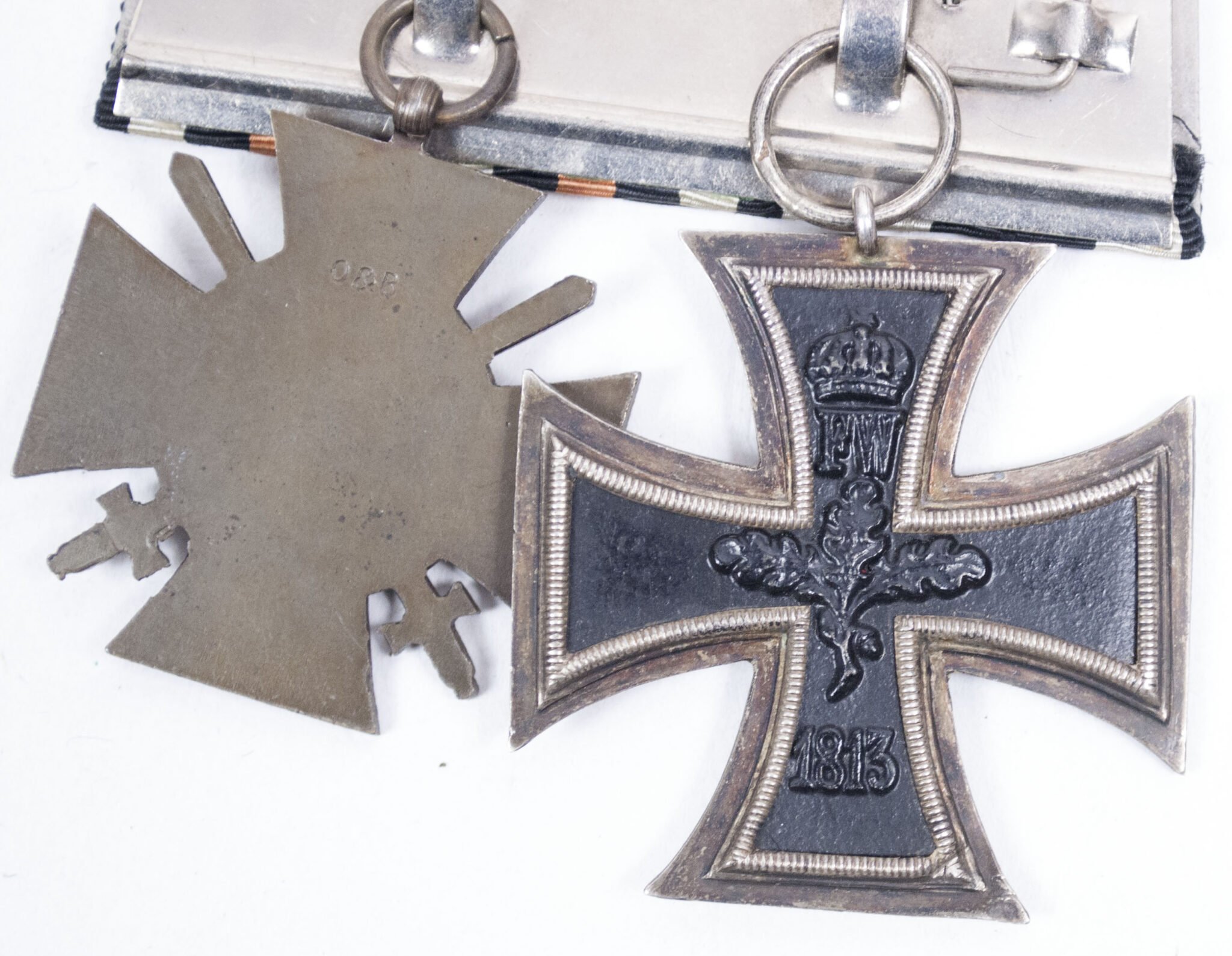 Double ribbonbar with Iron Cross + Ehrenkreuz für Frontkämpfer + ribbon — image 9