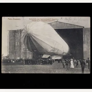 (Postcard) Ballonhalle und Reichsluftschiff Zeppelin I