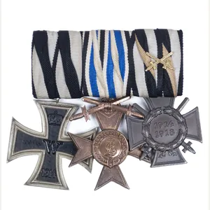 WWI Bavarian Medalbar with Iron Cross + Militärverdienstkreuz mit Schwerter …