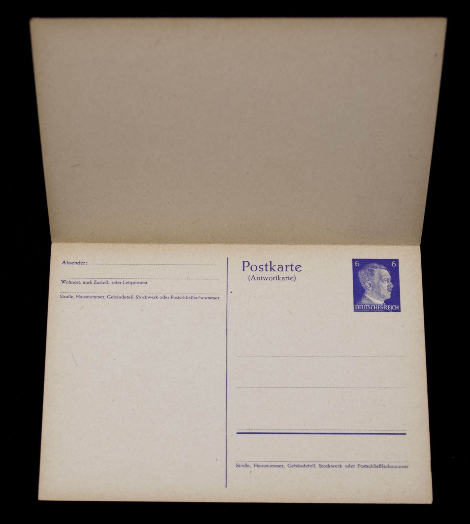 (Postcard) Adolf Hitler stamped Postkarte mit Antwortkarte (6x) — image 3
