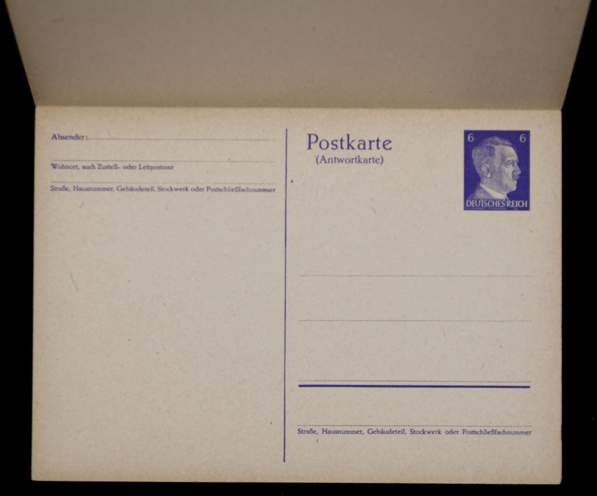 (Postcard) Adolf Hitler stamped Postkarte mit Antwortkarte (6x) — image 4