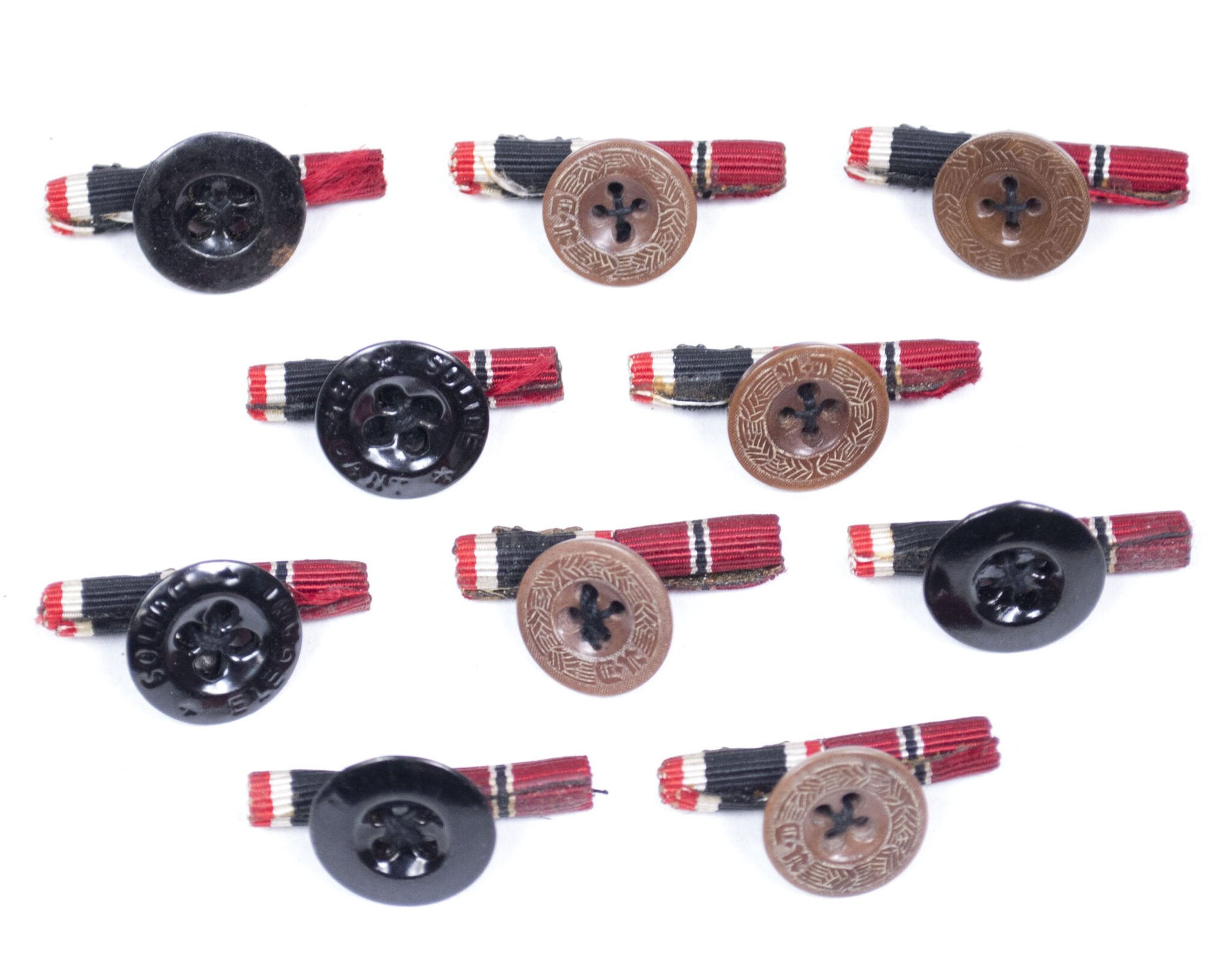 Kriegsverdienstkreuz mit Schwerter / Ostmedaille buttonhole ribbon bow — image 2