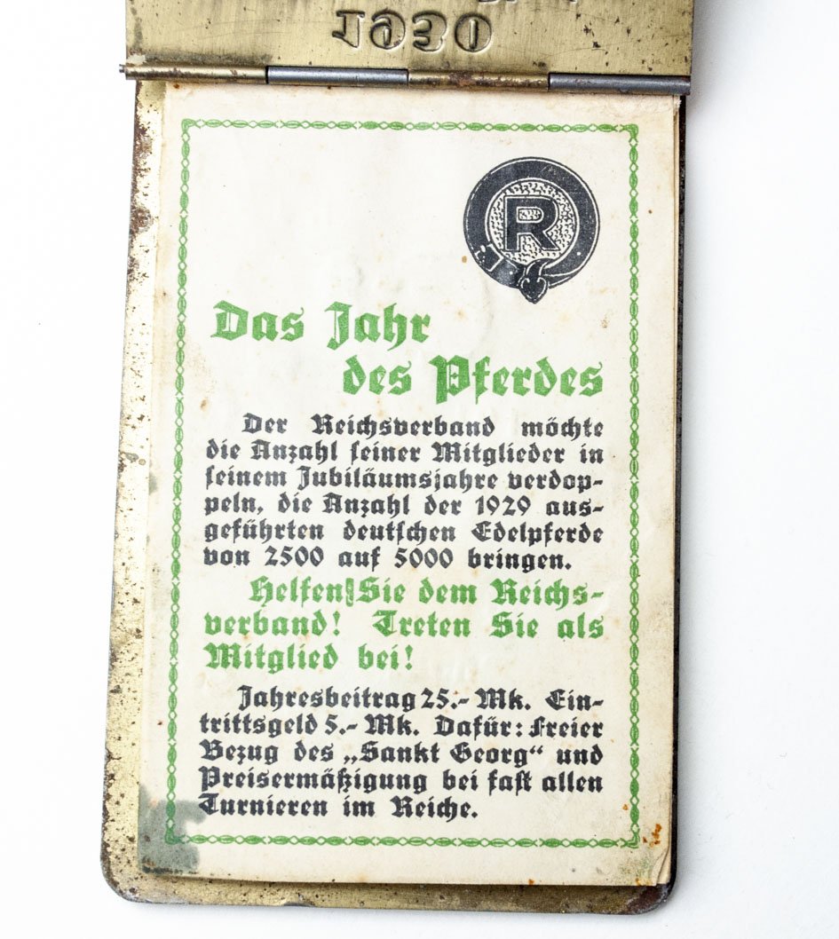 Metal notebook: Reichsverband für Zucht und Prüfung deutschen Warmbluts — image 4