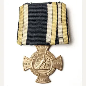 Prussia Erinnerungskreuz 1866 Königgrätz 'Treuen Kriegern' single mount on original …