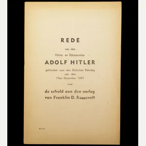 (Brochure) Rede van den Führer en Rijkskanselier gehouden voor den …