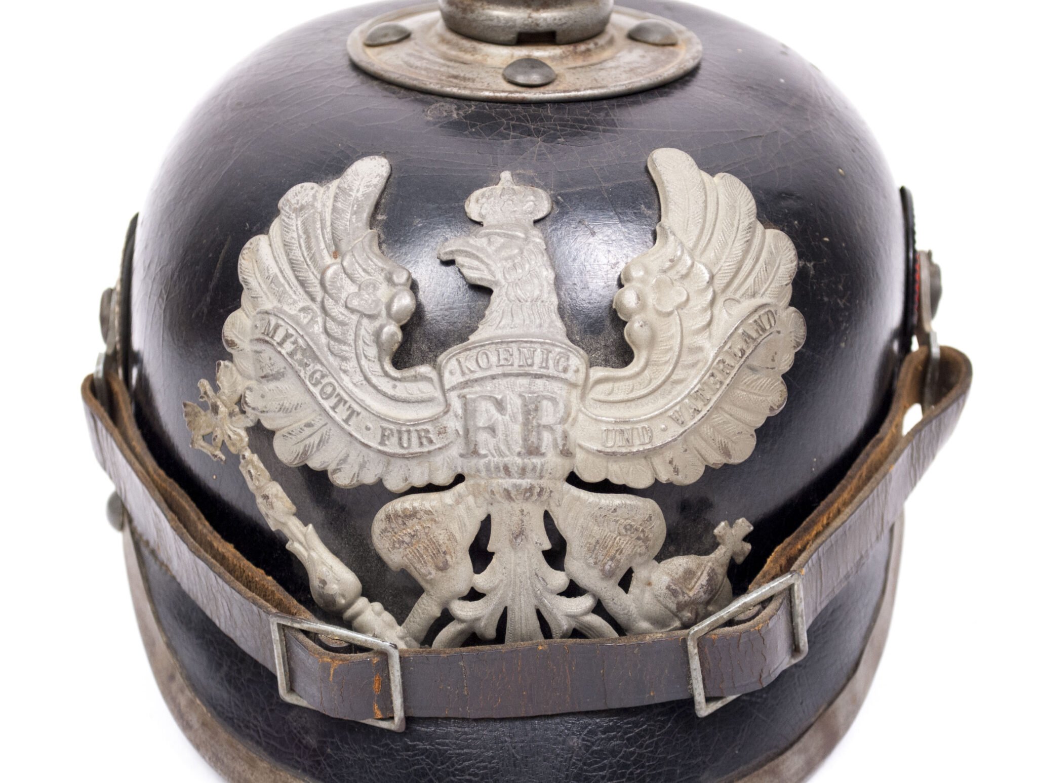 WWI Prussian/Saxonian M1915 Infantry EM Pickelhaube (Spiked helmet) — image 2