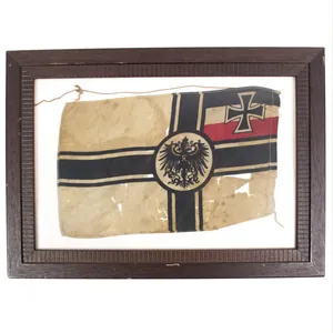 WWI small German table flag (framed)