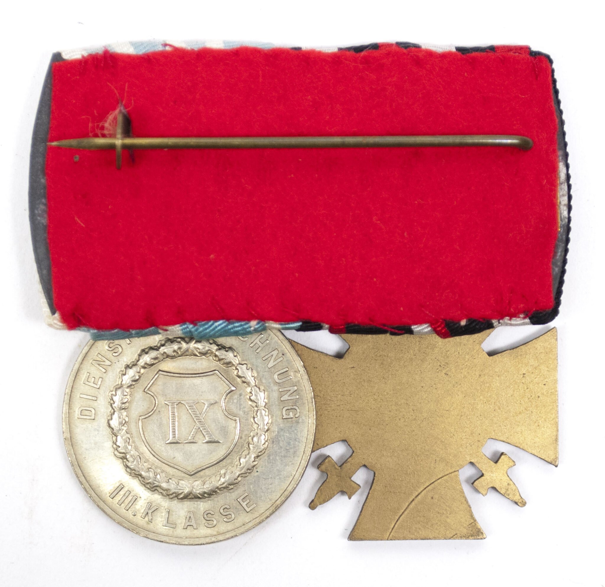 WWI Bayern / Bavaria double medalbar with Dienstauszeichnung III Klasse + Frontkämpfer Ehrenkreuz — image 2