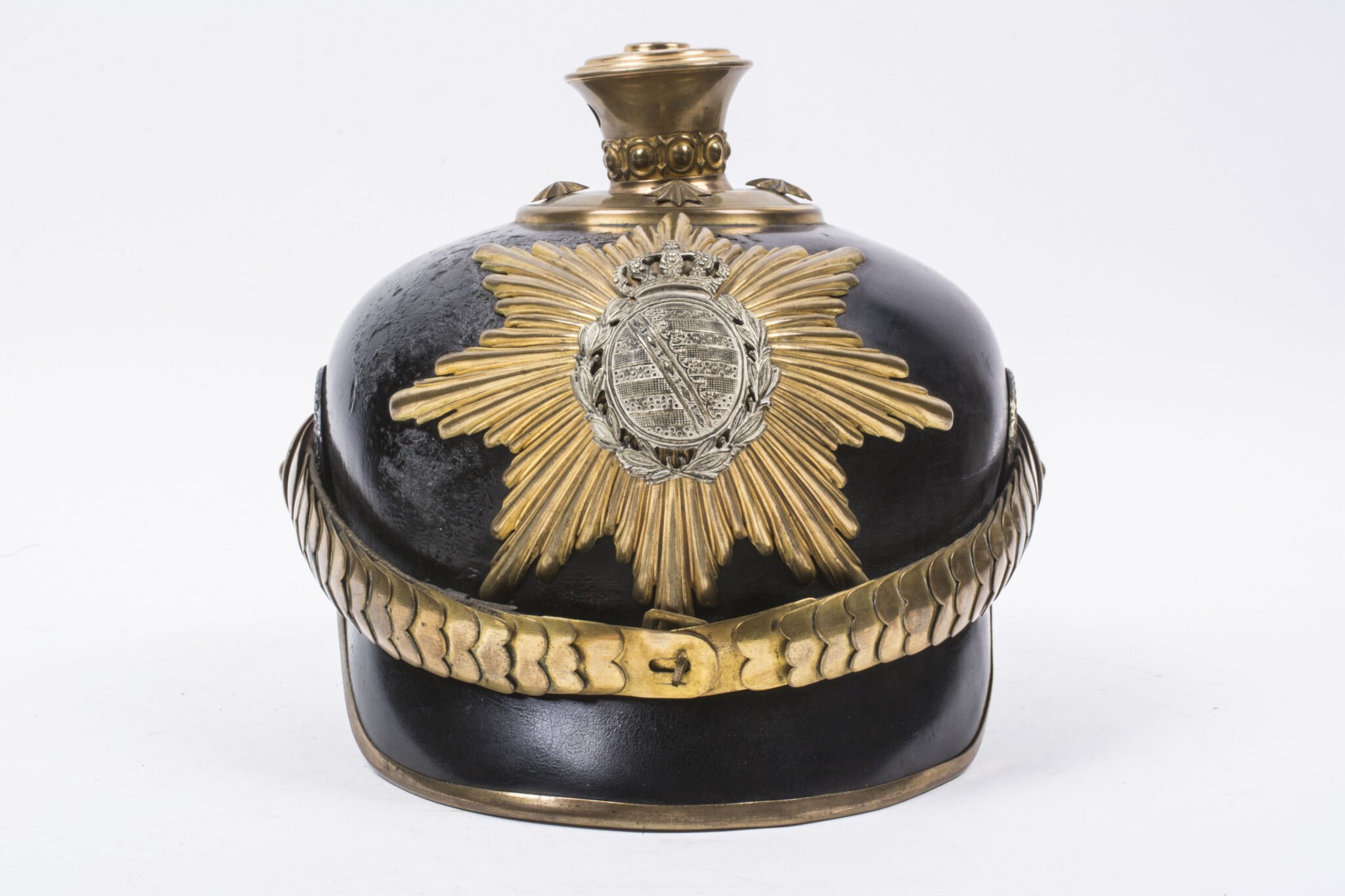 (WWI) Sachsen Officers Pickelhaube with Parade Bush — image 11