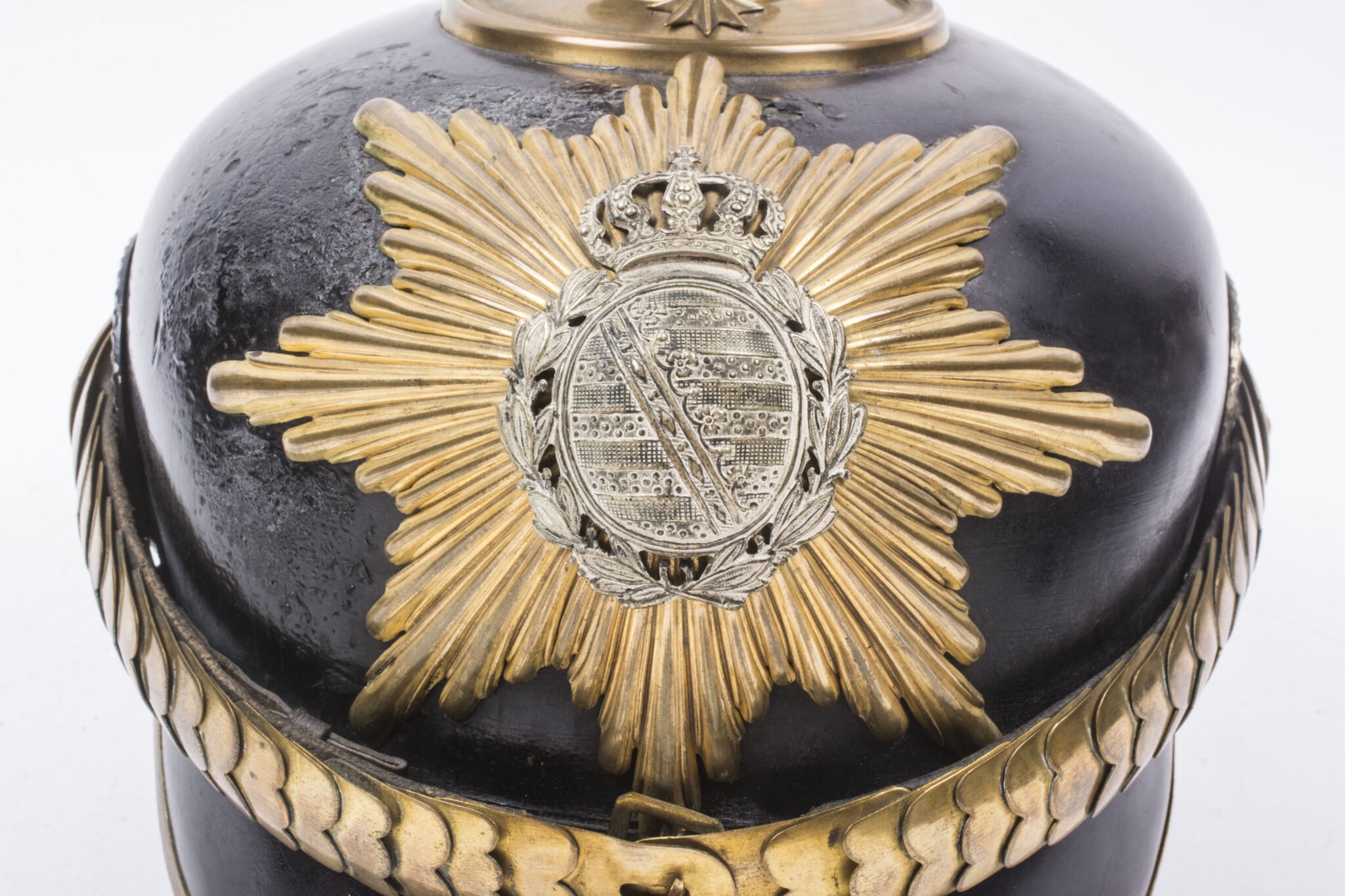 (WWI) Sachsen Officers Pickelhaube with Parade Bush — image 12