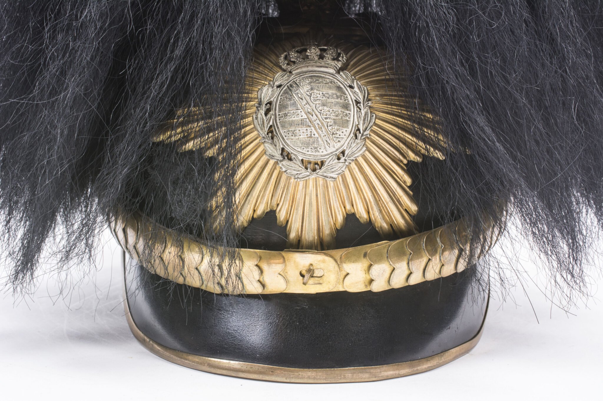 (WWI) Sachsen Officers Pickelhaube with Parade Bush — image 3