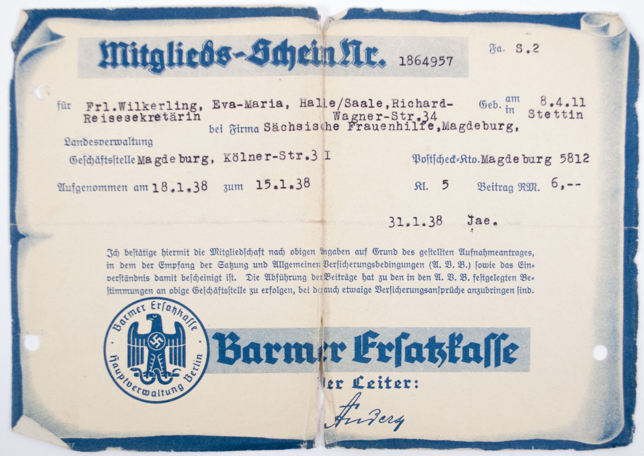 Arbeitsbuch second type Arbeitsamt Halle (with Siebel Flugzeugwerke stamp) — image 13