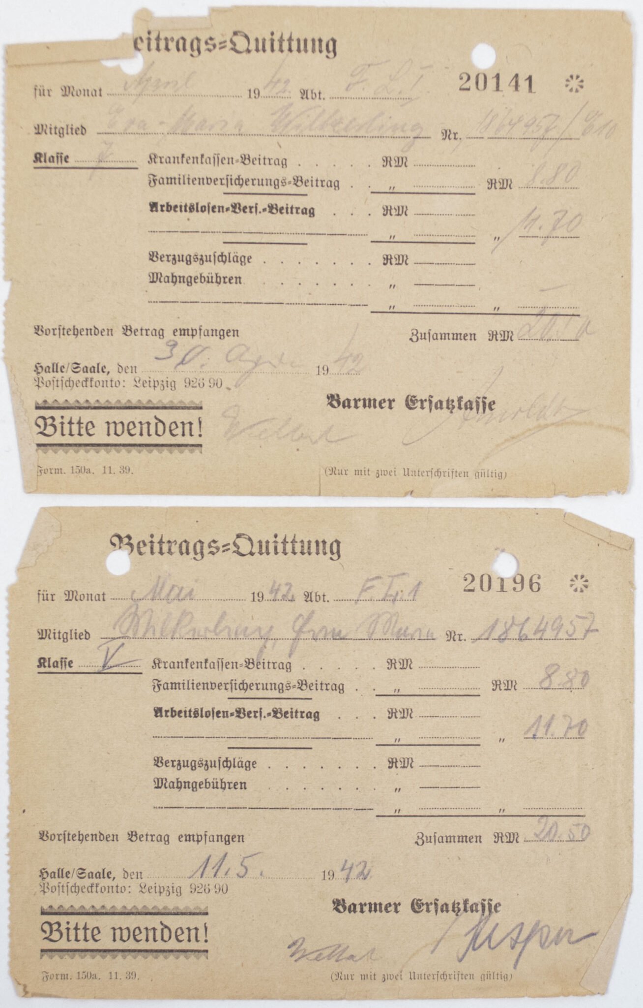 Arbeitsbuch second type Arbeitsamt Halle (with Siebel Flugzeugwerke stamp) — image 14